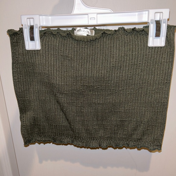 army green lettuce tube top - Picture 2 of 2